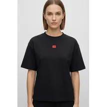 hugo underwear T-Shirt "Signature", Damen, Gr. L, schwarz (schwarz 001), Jersey, Obermaterial: 48% Baumwolle, 48% Modal, 4% Elasthan, Rundhals, Shirts T-Shirt, normale Passofrm, Rundhals