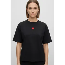 hugo underwear T-Shirt "Signature", Damen, Gr. L, schwarz (schwarz 001), Jersey, Obermaterial: 48% Baumwolle, 48% Modal, 4% Elasthan, Rundhals, Shirts T-Shirt, normale Passofrm, Rundhals