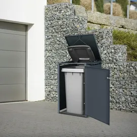 ML-Design Mülltonnenbox 1er für 1 Tonne 240L 68x80x116,3 cm, Anthrazit-Rostoptik, abschließbar
