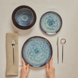 KARACA Leia Tafelservice 24-tlg. Blau/Braun