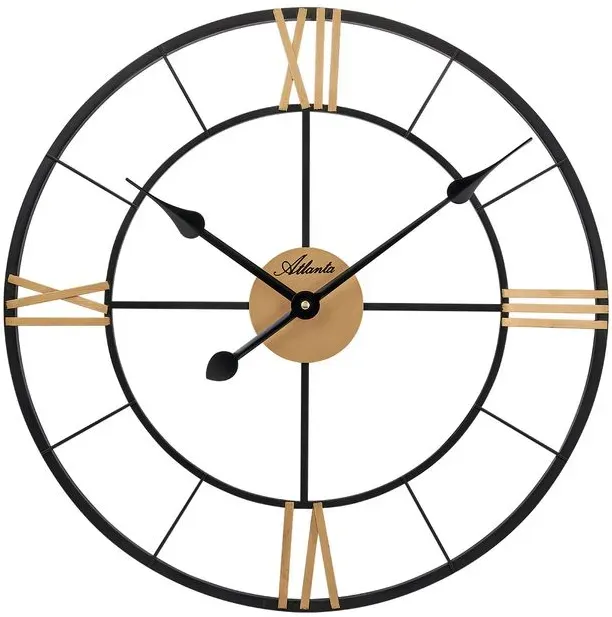 Paragon (Atlanta) Quarzwanduhr 4567 Ø 50 cm Schwarz