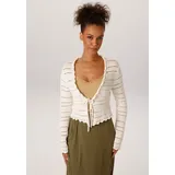 Aniston CASUAL Strickjacke Ajour-Muster-Mix Beige 36