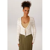 Aniston CASUAL Strickjacke Ajour-Muster-Mix Beige 36