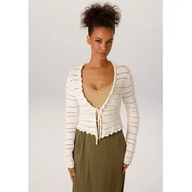 Aniston CASUAL Strickjacke Ajour-Muster-Mix Beige 36