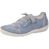 Rieker Schnürschuh, Halbschuh, Freizeitschuh, Schnürer mit toller Ziernaht Gr. 41, jeansblau, , 38280559-41