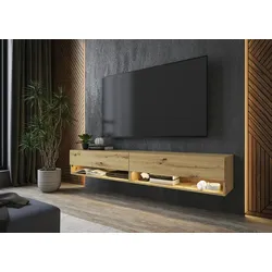 SKRAUT HOME Wohnzimmer-TV-Schrank, Großer Betrachtungswinkel, 180, LED, Wohnzimmermöbel, Moderner Stil, Eiche - 518_1