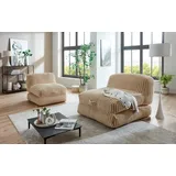 Home Affaire XXL-Sessel HOME AFFAIRE "Pia", beige (creme), B:106cm H:84cm T:125cm, Sessel, XXL-Sessel, Loungesessel in Megacord, 2 Größen, Schlaffunktion und Pouf-Funktion