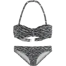VENICE BEACH Bandeau-Bikini in schwarz-weiß 116-122cm 6-7J