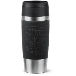 emsa Isolierbecher Travel Mug Classic 360 ml Edelstahl Schwarz M (Medium)