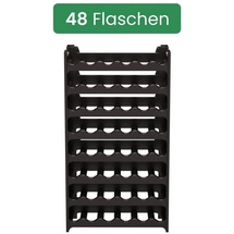 ARTECSIS Weinregal stapelbar Kunststoff für 48 Flaschen, stabiles Flaschenregal für Gastronomie und Lagerraum, erweiterbare Weinlagerung, Schwarz