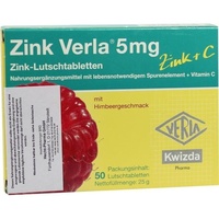 VERLA Zink Verla 5 mg Himbeere Lutschtabletten 50 St.