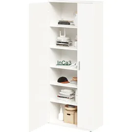 FMD Mehrzweckschrank FMD "Inca 3", weiß (weiß perl), B:73,3cm H:184cm T:34,4cm, Holzwerkstoff, Schränke, Mehrzweckschrank, viel Stauraum, mit oder ohne Spiegel