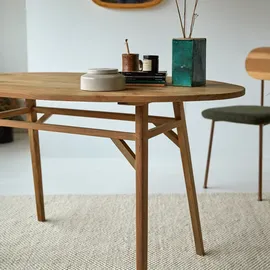 Tikamoon Schreibtisch Elena Teakholz massiv / Beige
