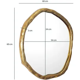 KADIMA DESIGN Wandspiegel Asymmetrisch 60x60 cm Metall Design Hängespiegel , | Gr.: onesize