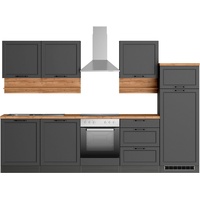 Kochstation Küche »KS-Lana«, 300 cm breit, wahlweise mit oder ohne E-Geräte, grau