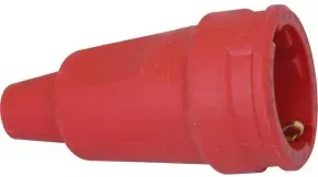 Kopp 180912005 Schutzkontakt-Gummikupplung, schweres Modell für härtesten Einsatz, Knickschutz, bruchfest, schlagfest, für Kabelquerschnitt bis 3x2,5mm2, Farbe: rot VPE=10