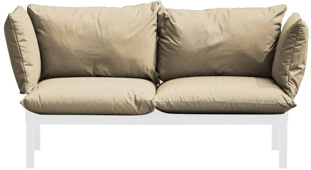 Gartensofa Domino 2-Sitzer von Fiam aus Aluminium und Polypropylen, modern, weiß taupe, gepolstert