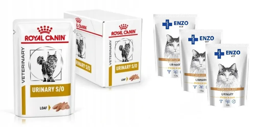 Royal Canin VET DIET Urinary S/O Frischebeutel Katze 12x85g - Loaf + ENZO VET Urinary 3x100g (Mit Rabatt-Code ROYAL-5 erhalten Sie 5% Rabatt!)