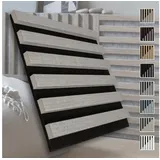 marbet design Wandpaneel, (Akustikpaneele Akustikquadrate 30x30cm Wandverkleidung Holz - (1 Paneel, schwarz - Beton) Holzpaneele modern Holzwand schwarze Platte)