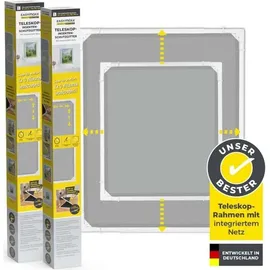 EasyMaxx Teleskop-Insektenschutzgitter 2er-Set 80 x 100 cm Weiß