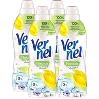 VERNEL Naturals veganer Weichspüler Ylang Ylang & Süßgras 4x 37 WL (148 Waschladungen), Wäscheduft mit 99% Inhaltsstoffen natürlichen Ursprungs, ohne Mikroplastik, recycelbar