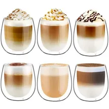 luxuskollektion Doppelwandige Latte Macchiato Gläser 0,25 l 6-tlg.