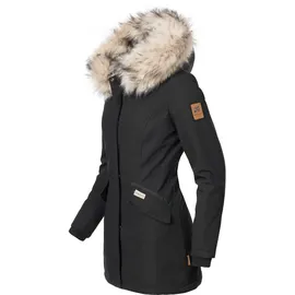 Navahoo Wintermantel Cristal beige / schwarz XXL