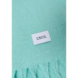 Cecil Schal CECIL, Damen, Gr. onesize, sea foam blau, Stoff, 100% Polyester, unifarben, Modetücher Schal, mit Fransenkante