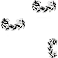 FIRETTI Ohrklemmen Ear Cuff Silber 925 schwarz 10mm