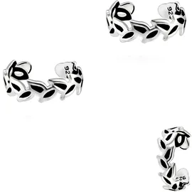 FIRETTI Ohrklemmen Ear Cuff Silber 925 schwarz 10mm