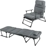 Lex 2in1 Klappliege 200 x 66 x 29 cm Grau