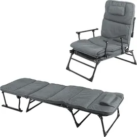 Lex 2in1 Klappliege 200 x 66 x 29 cm Grau