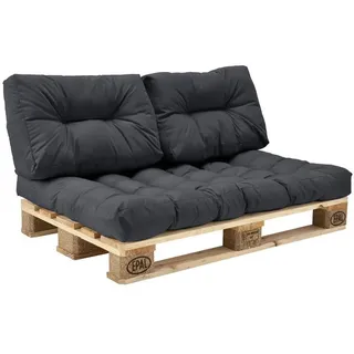 [en.casa] Rückenkissen für Palettenmöbel Comfy 40x60x12 cm Dunkelgrau en.casa