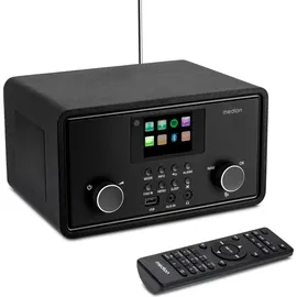 Medion P85027 Internetradio (DAB UKW Radio, Spotify Connect, WLAN, Bluetooth, Streaming, Equalizer, Farbdisplay, USB, AUX, Wecker, Schlummerf... - schwarz