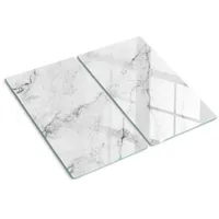 Tulup Schneidebrett Glas 2-tlg. 30 x 52 cm Weiß/Marmor