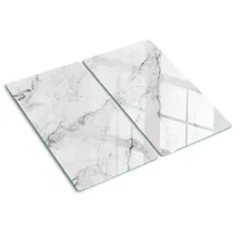 Tulup Schneidebrett Glas 2-tlg. 30 x 52 cm Weiß/Marmor