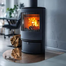 Tulup Glasplatte für Kamin Sicherheitsglas 80 x 70 x 0,4 cm Braun