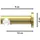 Interdeco GARDINENSTANGE INNENLAUF Platon Elanto 420 cm (geteilt in 3 x 140 cm), 1-läufig, 20 mm Ø Messing-Optik