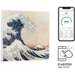 Klarstein Wonderwall Air Art Smart Infrarotheizung 60x60cm 350W Wandinstallation App-Steuerung Wellen Mehrfarbig