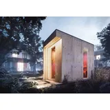 FinnTherm Comfort Set Saunahaus Siena Gartensauna 3 Sitzbänke aus Holz, Sauna mit 72 mm Wandstärke Außensauna - Naturbelassen