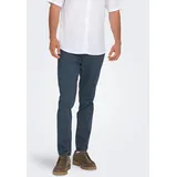 Only & Sons "ONSMARK PETE SLIM DOBBY 0058 PANT NOOS", Herren, Gr. 28, Länge 30, blau (bering sea), Web, Obermaterial: 88% Baumwolle, 9% Polyester, 3% Elasthan, unifarben, slim fit normal, Hosen Anzughose