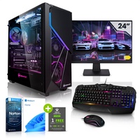 Megaport Komplett Set Gaming PC Set Vision AMD Ryzen 7 5700X • 24" Monitor • Windows 11 • Nvidia GeForce RTX4060 8GB • 16GB 3200 MHz DDR4 • 1TB M.2 SSD • WLAN • Tastatur • Maus Gaming komplettpaket