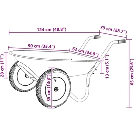 vidaXL Bollerwagen Silber/Schwarz