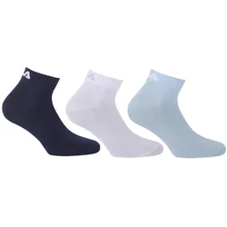 FILA Quarter Socken Unisex, 3 Paar - Kurzsocken, Sport, Logo-Bund, uni, 35-46 Sky 43-46 (9-11 UK)