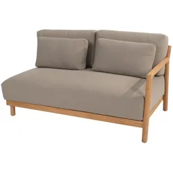 4Seasons Marie 2.5 Sitzer Sofa Armlehne links, natural Teak mit 5 Kissen - Braun