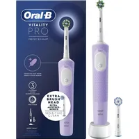 Oral-B Vitality Pro lila + 2. Handstück + Aufsteckbürsten 2 St.