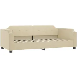 vidaXL Tagesbett Ausziehbar mit Schubladen Creme 100x200 cm Stoff