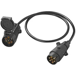 ProPlus 343525V01 Verlängerungskabel Anhänger 1 Meter Stecker & Steckdose 7 polig