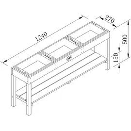 Axi Aktivitäten-Tisch braun B/H/L: ca. 124x50x27 cm - Braun, Schwarz