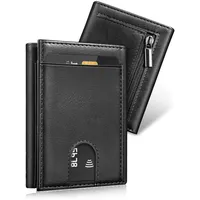 UNOSEKS Portmonee Herren - Herren-Geldbörsen mit RFID Schutz, Tri-fold Mini Geldbörse Herren, Kreditkartenetui Herren,Slim Wallet mit Münzfach, 1 ID & 4 Card Cases(Schwarz)